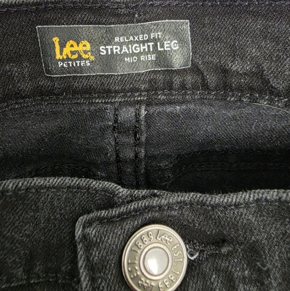 Lee Rider Jeans Womens Size 12 Petite Black Straight Relaxed Fit - Picture 3 of 4